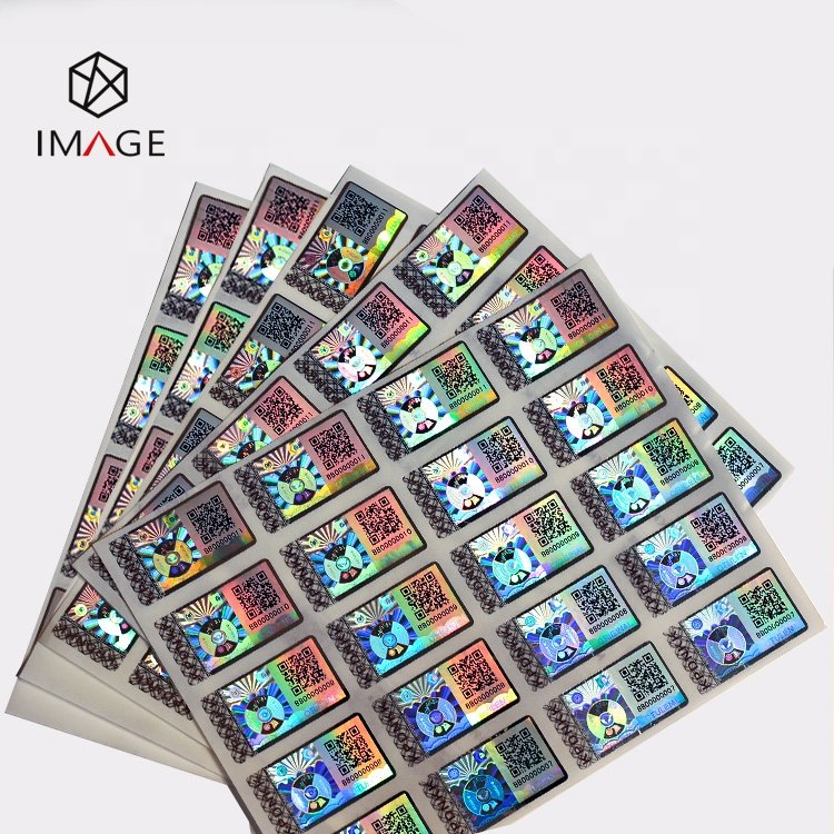 2D 3D UV Print Serial Number Tamper Proof Hologram Stickers