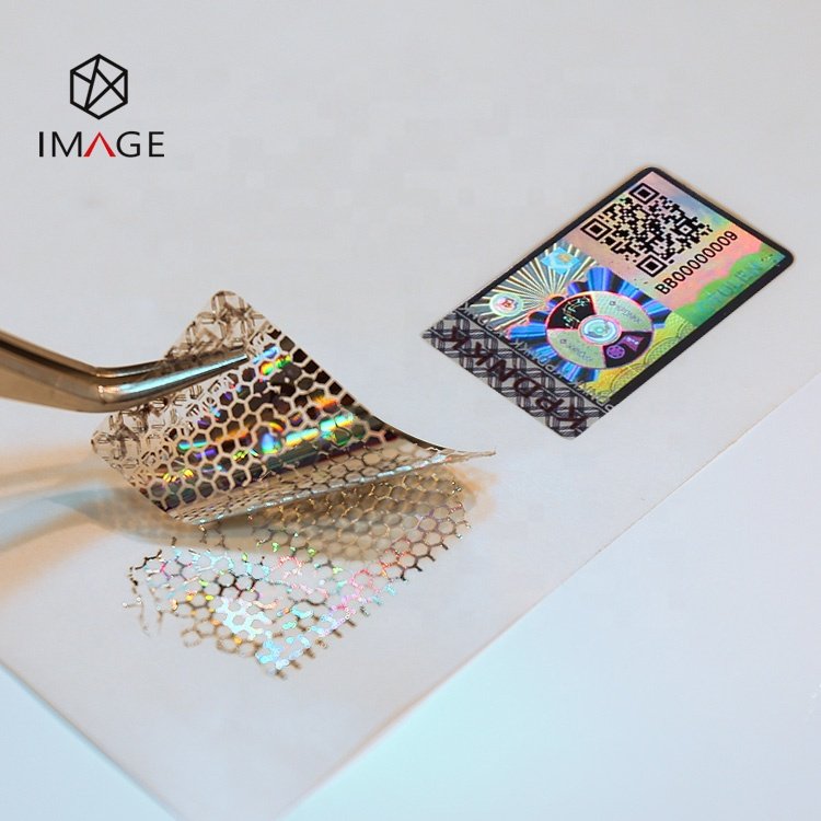 2D 3D UV Print Serial Number Tamper Proof Hologram Stickers
