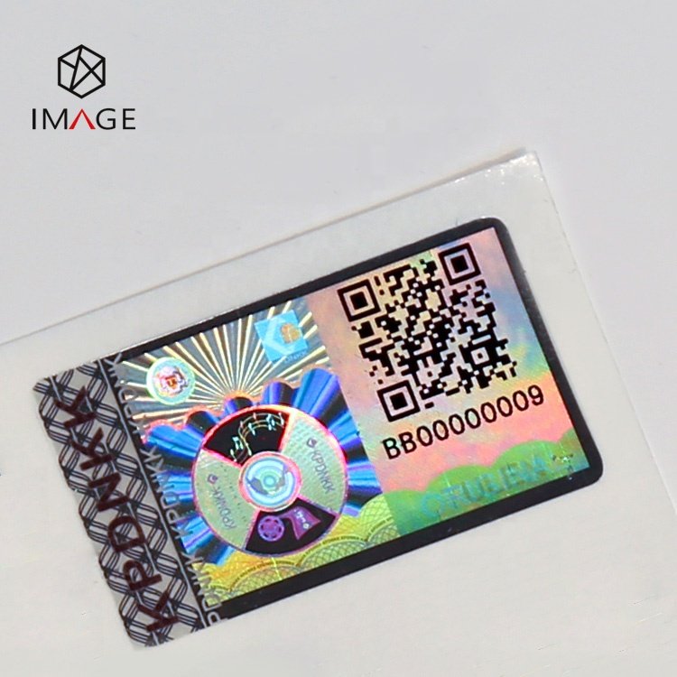 2D 3D UV Print Serial Number Tamper Proof Hologram Stickers