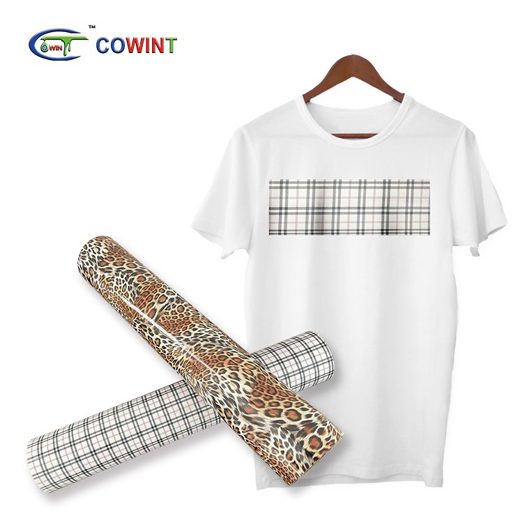 Cowint custom logo heat press stickers vinyl roll patch glitter gold shiny reflective heat transfer vinyl sticker for t shirts