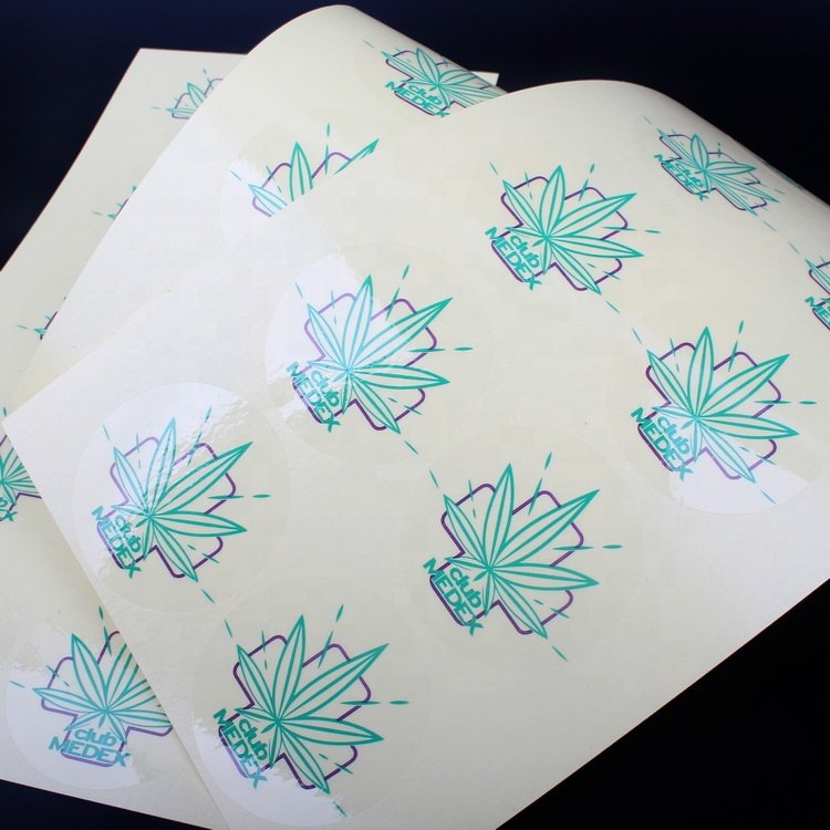 Bulk Custom Print Logo Transparent Round Stickers Labels for Packing