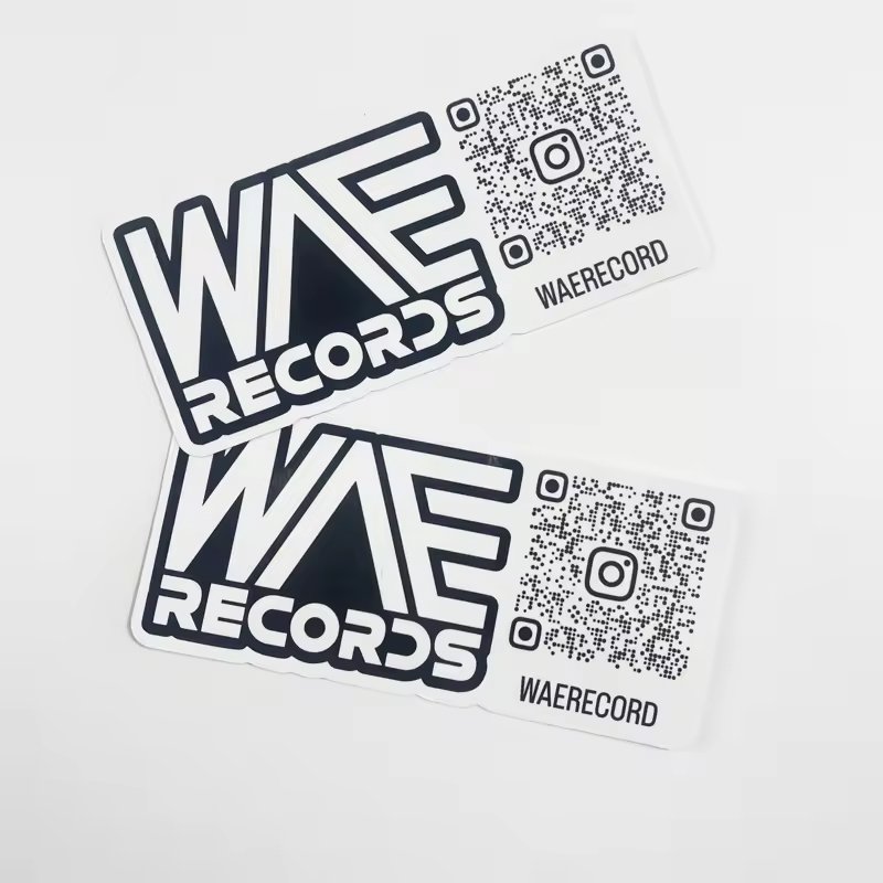 Wholesale QR Code Stickers Waterproof White Vinyl Die Cut Custom Logo Sticker With QR Code