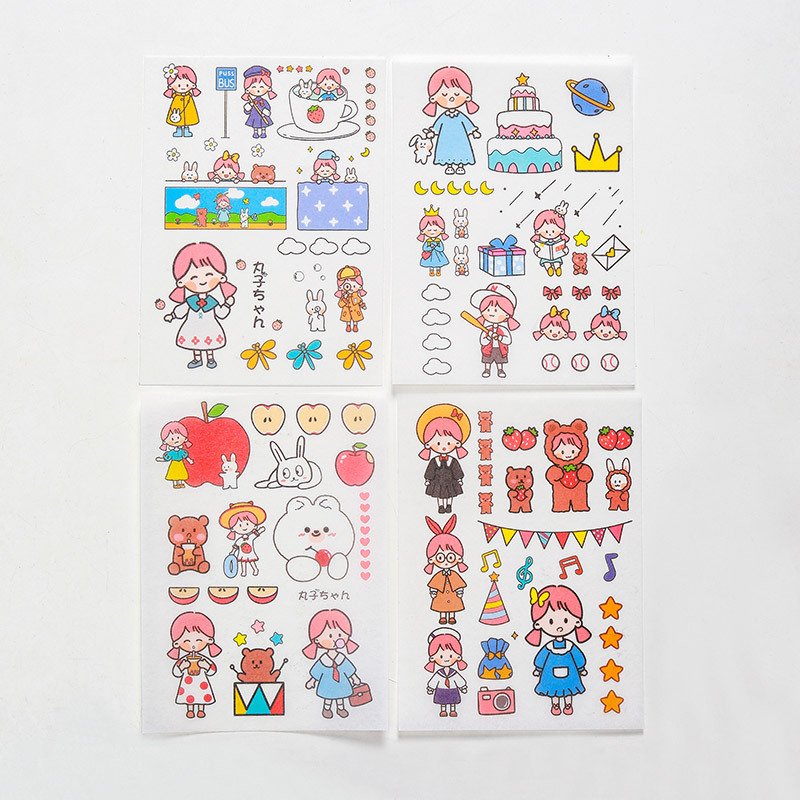 Custom Cute Diary DIY Planner Kawaii Sticky Stickers Set Decorative Back To School Stationery Scrapbooking Sticker Supplies