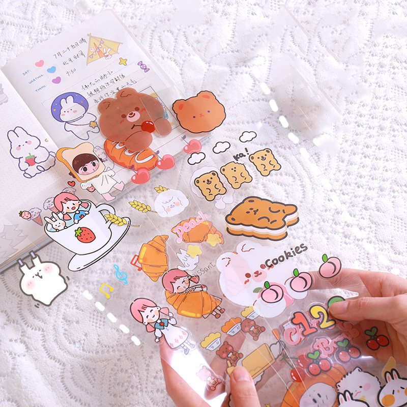 Custom Cute Diary DIY Planner Kawaii Sticky Stickers Set Decorative Back To School Stationery Scrapbooking Sticker Supplies