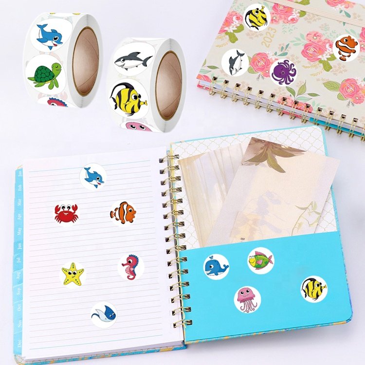 1inch round roll paper label stickers printing school reward stickers for kids teachers