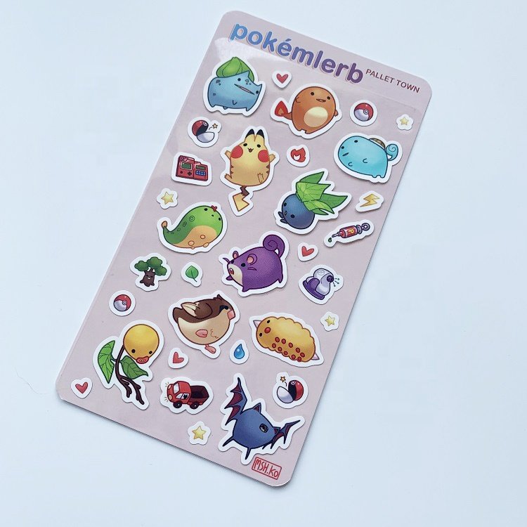 High Quality Waterproof Clear Background Kiss Cut Matte Laminate Korean Deco Sticker With Back Card Packing For Kids