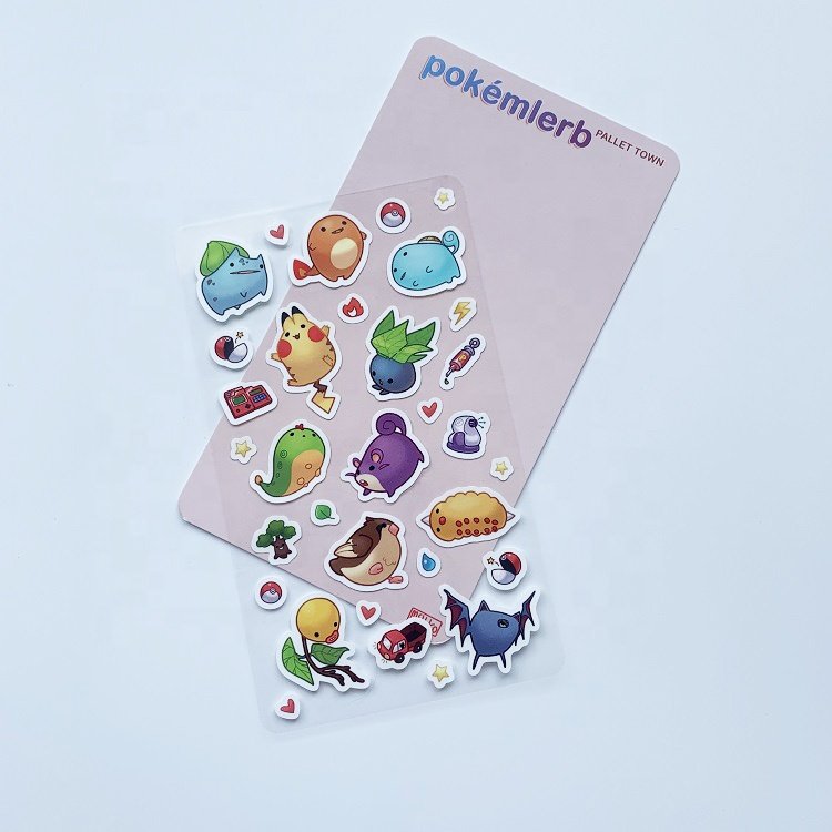 High Quality Waterproof Clear Background Kiss Cut Matte Laminate Korean Deco Sticker With Back Card Packing For Kids