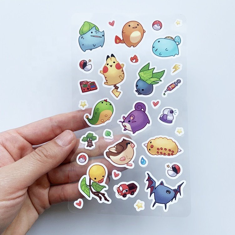 High Quality Waterproof Clear Background Kiss Cut Matte Laminate Korean Deco Sticker With Back Card Packing For Kids