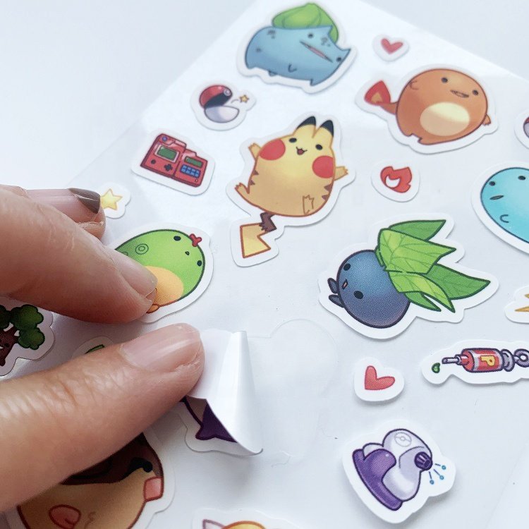 High Quality Waterproof Clear Background Kiss Cut Matte Laminate Korean Deco Sticker With Back Card Packing For Kids