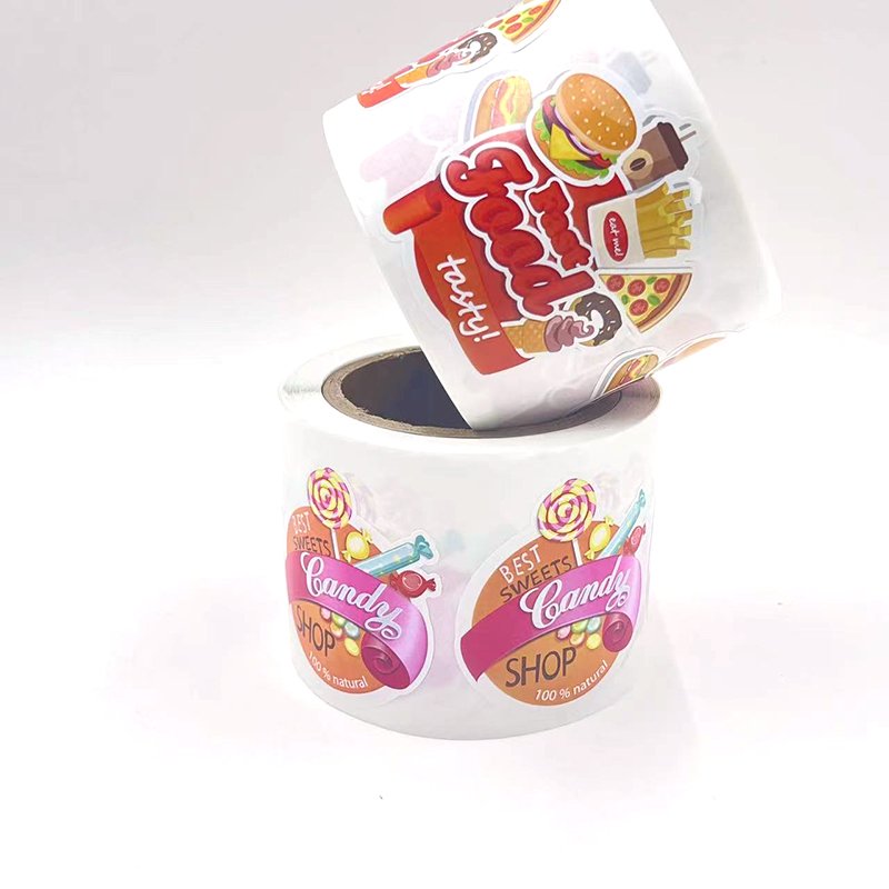 Custom Adhesive Gold Stamping Vinyl Packaging Labels Food Stickers