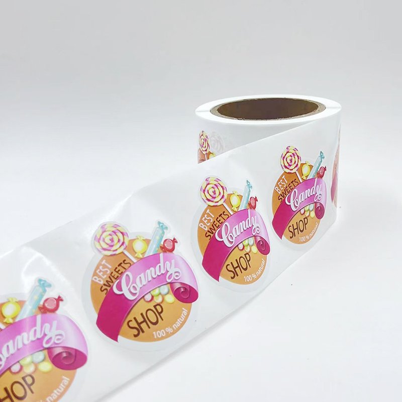 Custom Adhesive Gold Stamping Vinyl Packaging Labels Food Stickers