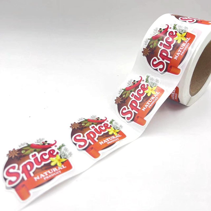 Custom Adhesive Gold Stamping Vinyl Packaging Labels Food Stickers