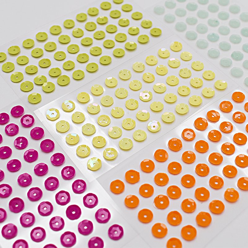 Little Glitter Sticker Rainbow Sequin Bulk Assorted for DIY Arts Craft Adhesive Backed Bling Sequins for Crafts