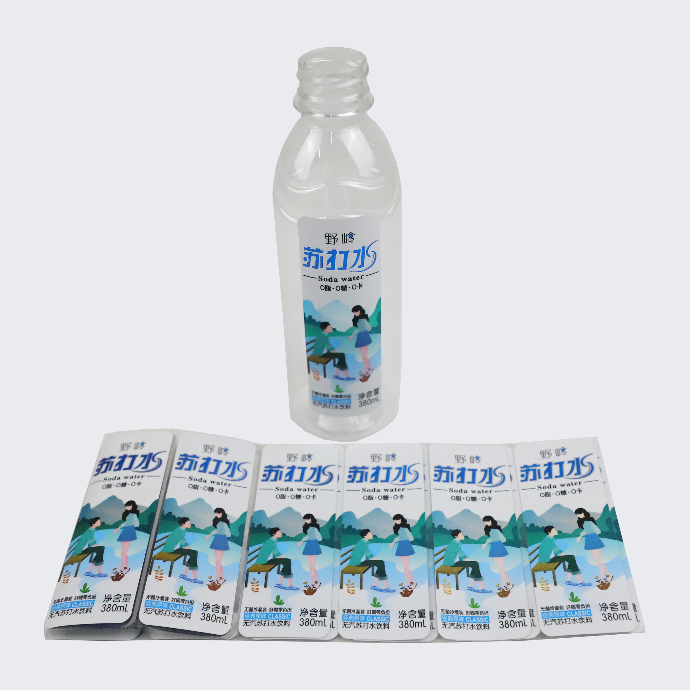 Custom Design Printed Vinyl Waterproof Adhesive Drink Water Juice Glass Bottle Beverage Labels For Bottle Sticker