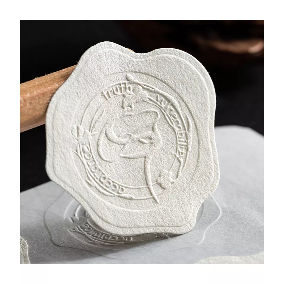 Wholesale printing sizes self adhesive embossed sticker custom rough flower shop dessert sticker