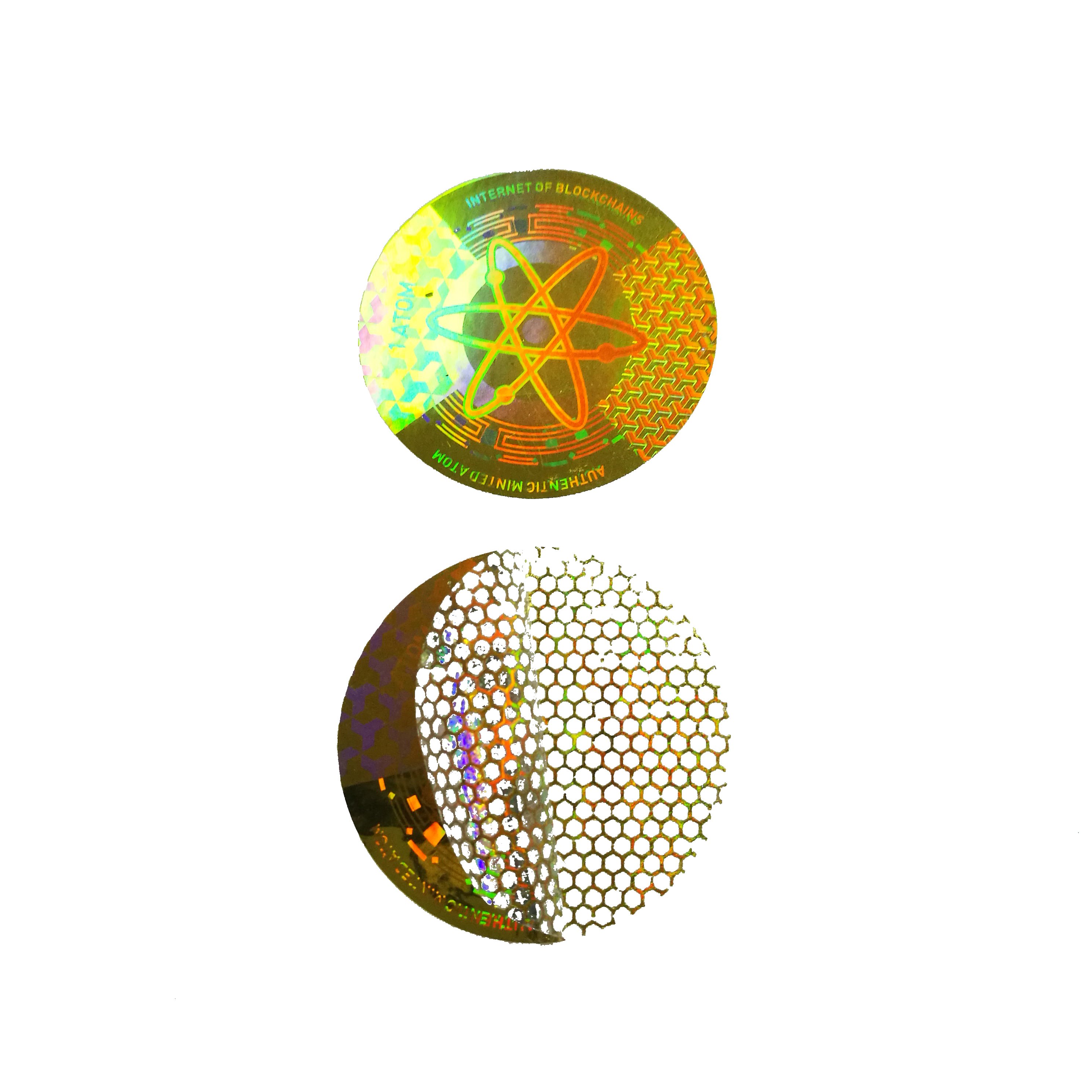 Custom tamper proof hologram sticker in round shape