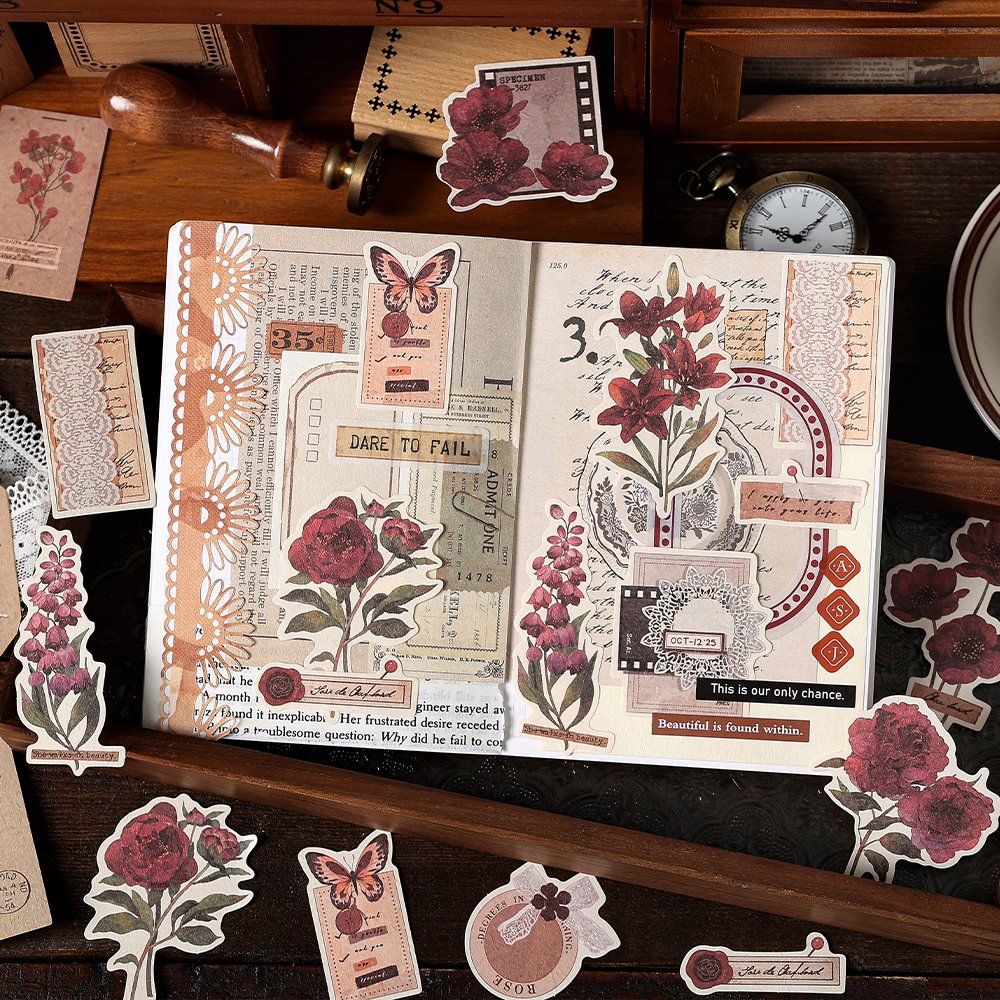 Flower Series Guka Label Laptop Cartoon 3D Stationery Scrapbooking Waterproof Kawaii Fairy Hand Account Decorative Stickers