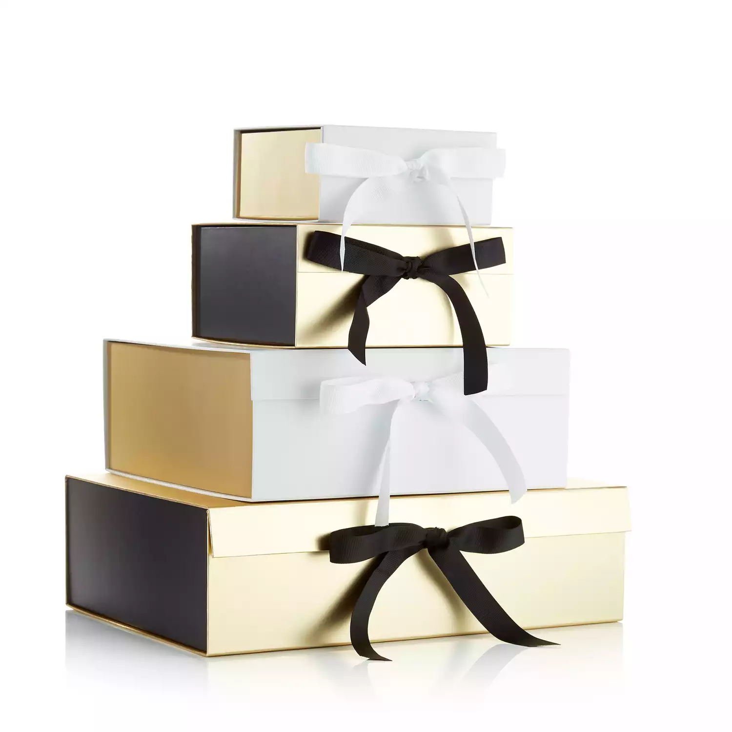 Flip Hardcover box magnetic gift paper box with ribbon paperboard recycled luxury paper boxes