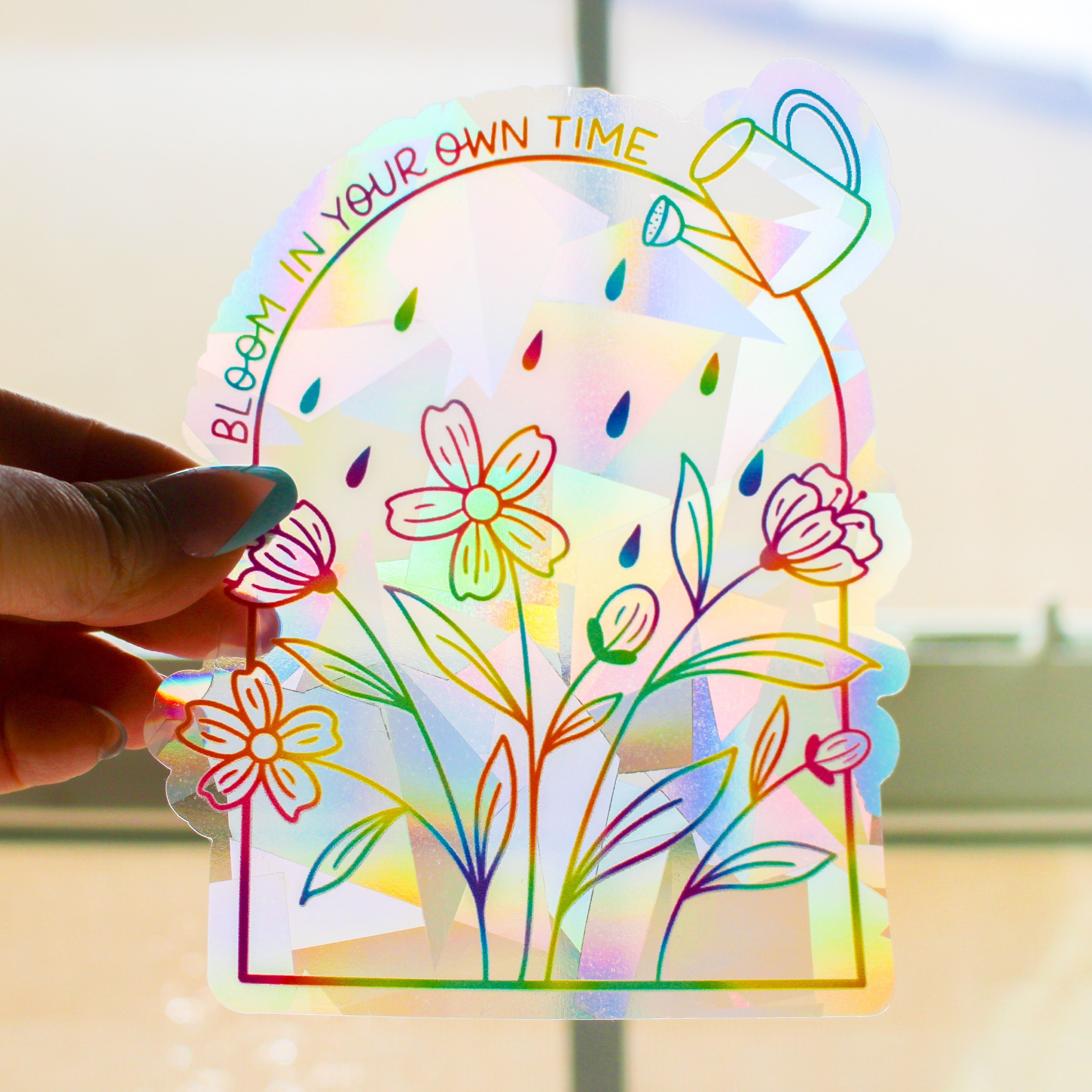 Suncatcher Stickers Gradient Rainbow Maker Holographic Adhesive Custom Design Sun Catcher Sticker for Window Decal Housewarming