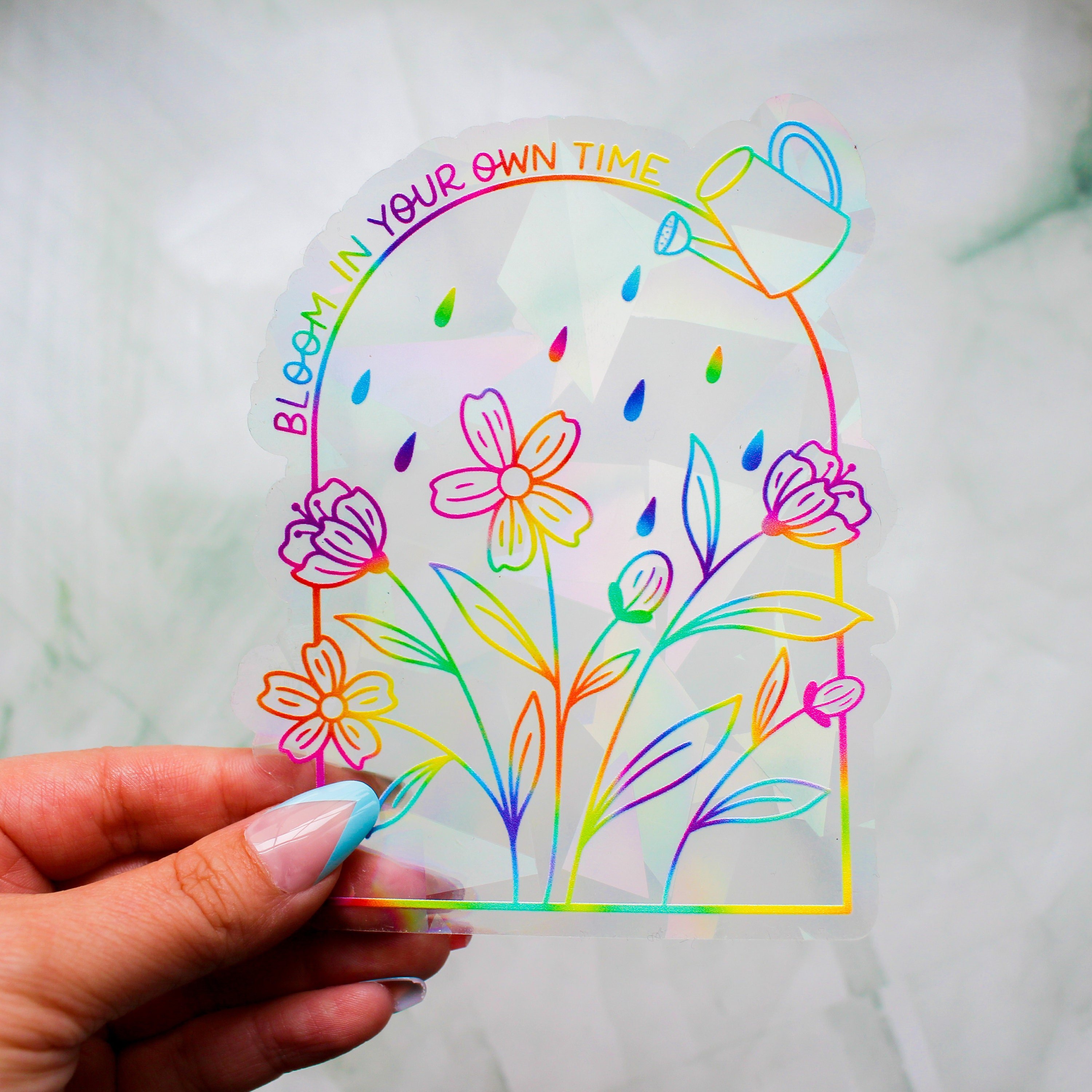 Suncatcher Stickers Gradient Rainbow Maker Holographic Adhesive Custom Design Sun Catcher Sticker for Window Decal Housewarming