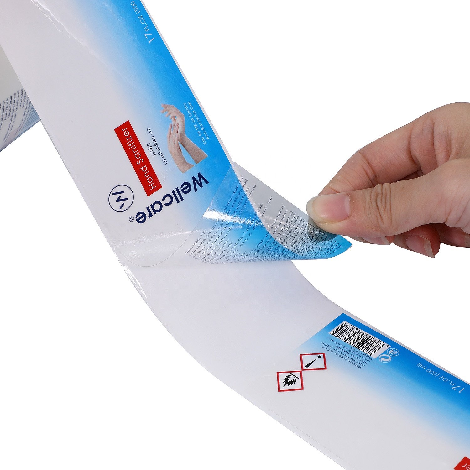 Custom Printed Logo for Packaging Labels Vinyl Transparent Waterproof Sticker Printing Roll Label Stickers