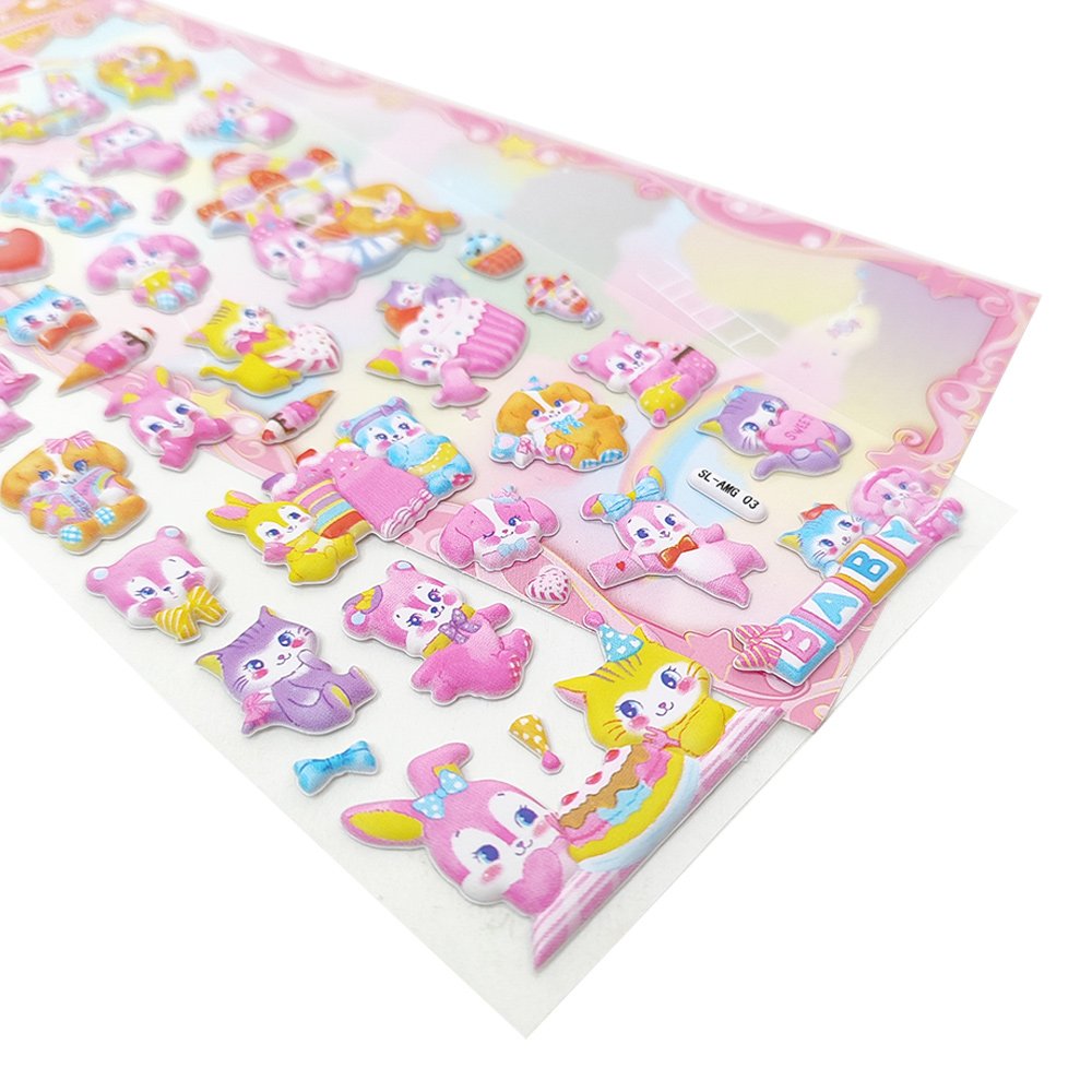New Cute 3D Sticker Print Decorative Sticker Custom Baby Toys Sponge Foam Puffy Bubble Stickers For Kids