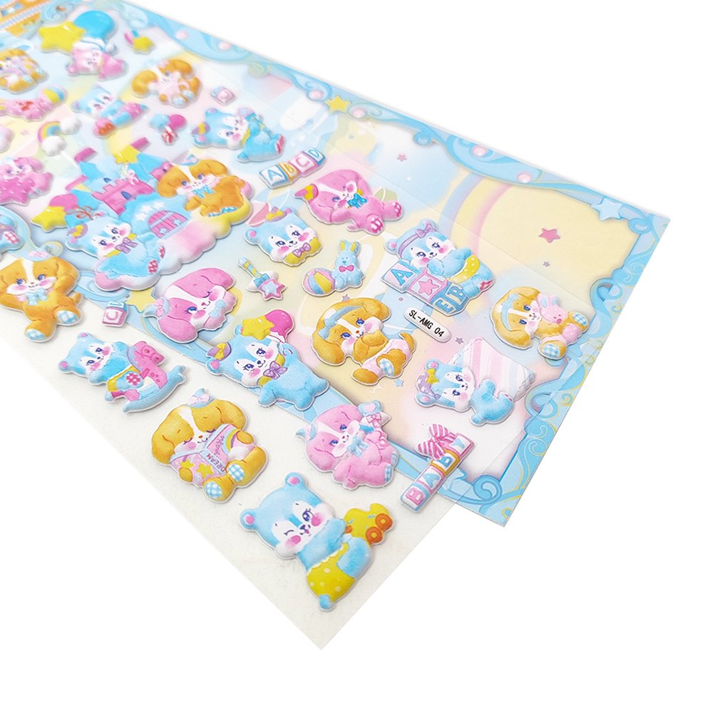 New Cute 3D Sticker Print Decorative Sticker Custom Baby Toys Sponge Foam Puffy Bubble Stickers For Kids