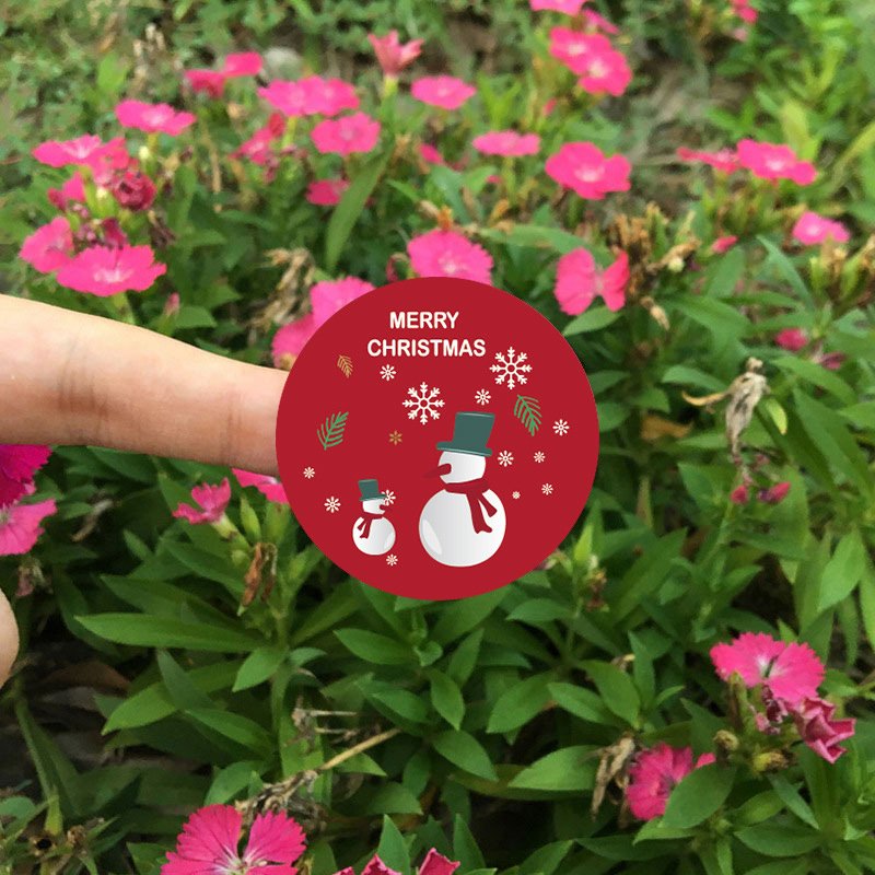 In stock 500pcs/roll Self-adhesive sticker label Christmas gift decoration 1 inch stickers thank you