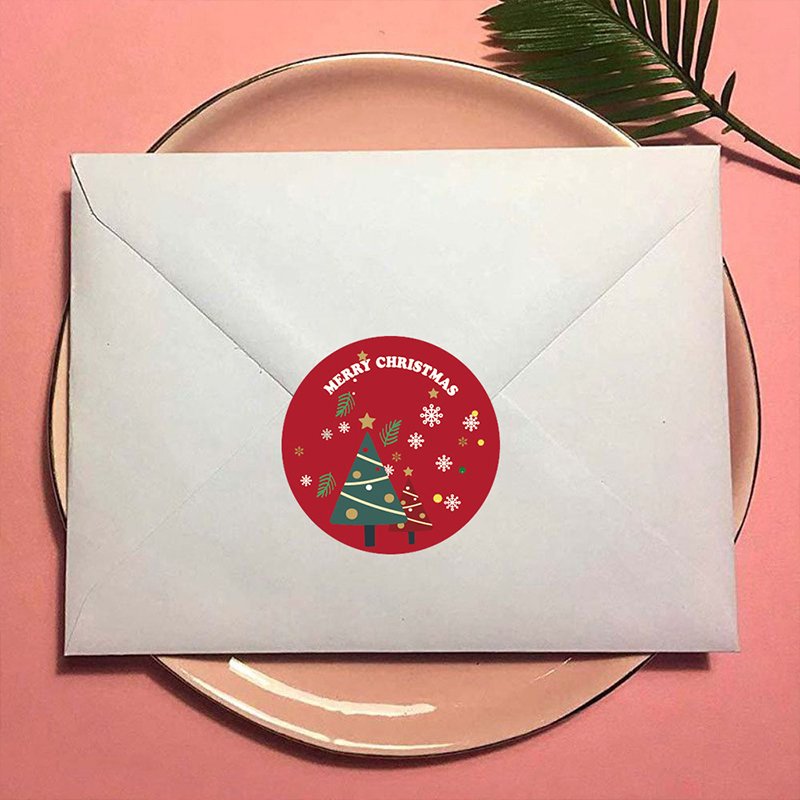 In stock 500pcs/roll Self-adhesive sticker label Christmas gift decoration 1 inch stickers thank you