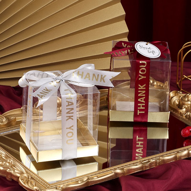 Chinese manufacturers chocolate packaging wholesales cheap transparent clear plastic door gift candy boxes for wedding souvenirs