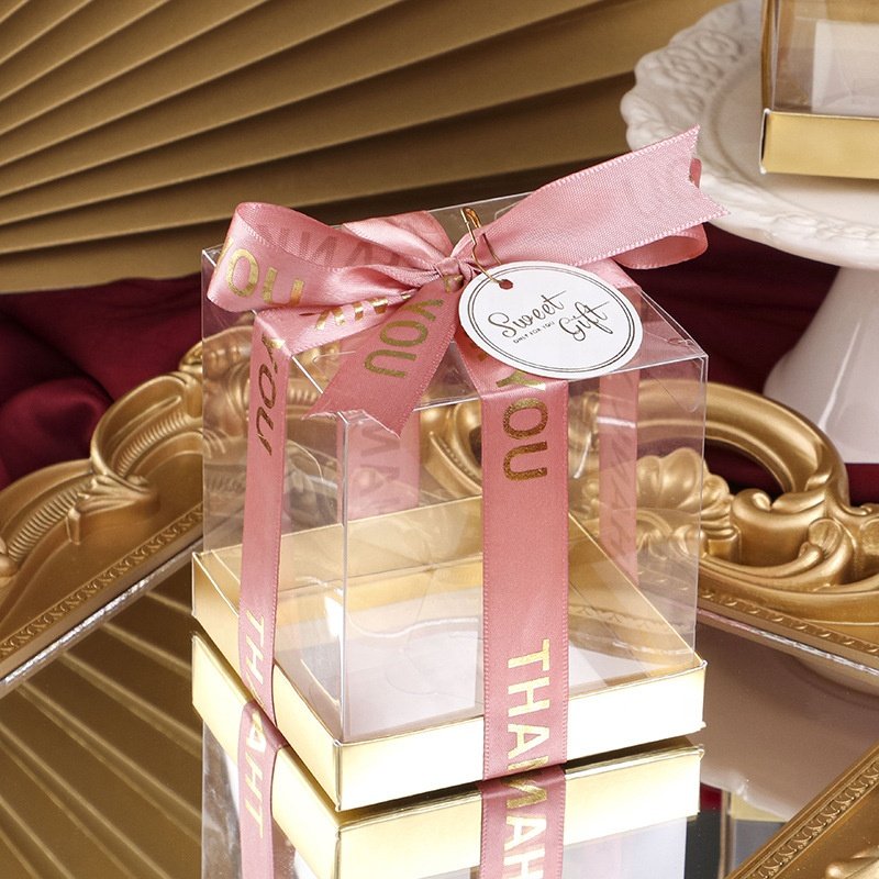 Chinese manufacturers chocolate packaging wholesales cheap transparent clear plastic door gift candy boxes for wedding souvenirs