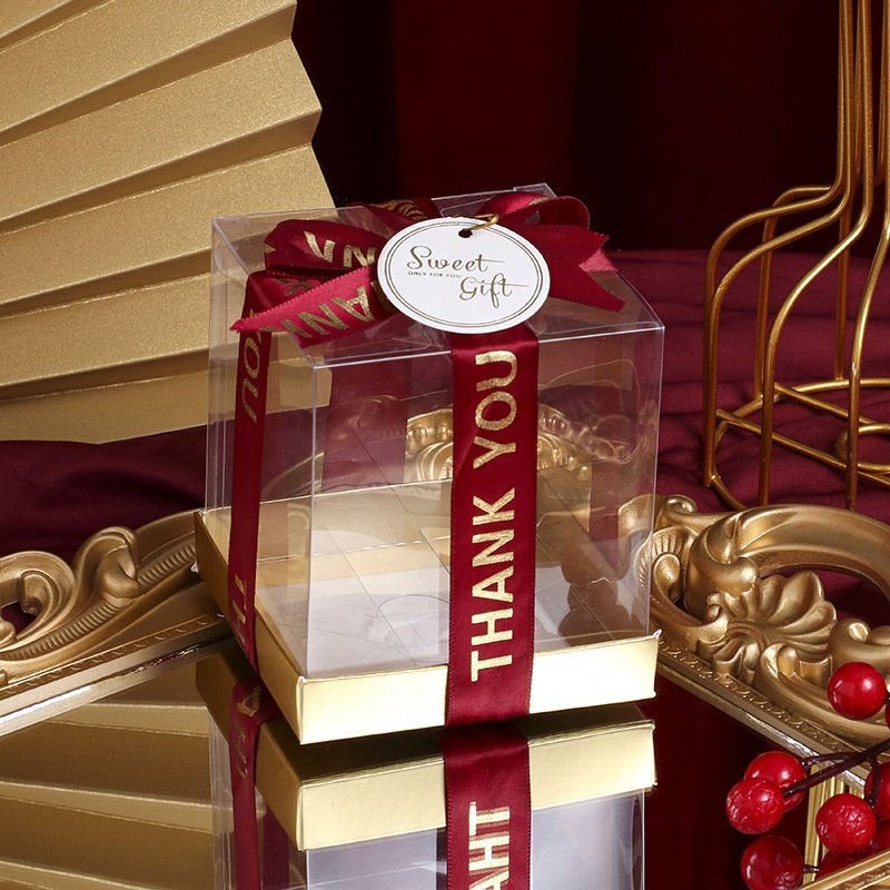 Chinese manufacturers chocolate packaging wholesales cheap transparent clear plastic door gift candy boxes for wedding souvenirs