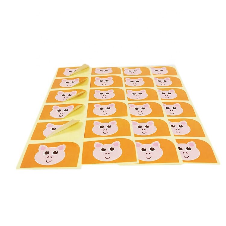 Custom eco friendly pig animal sticker label