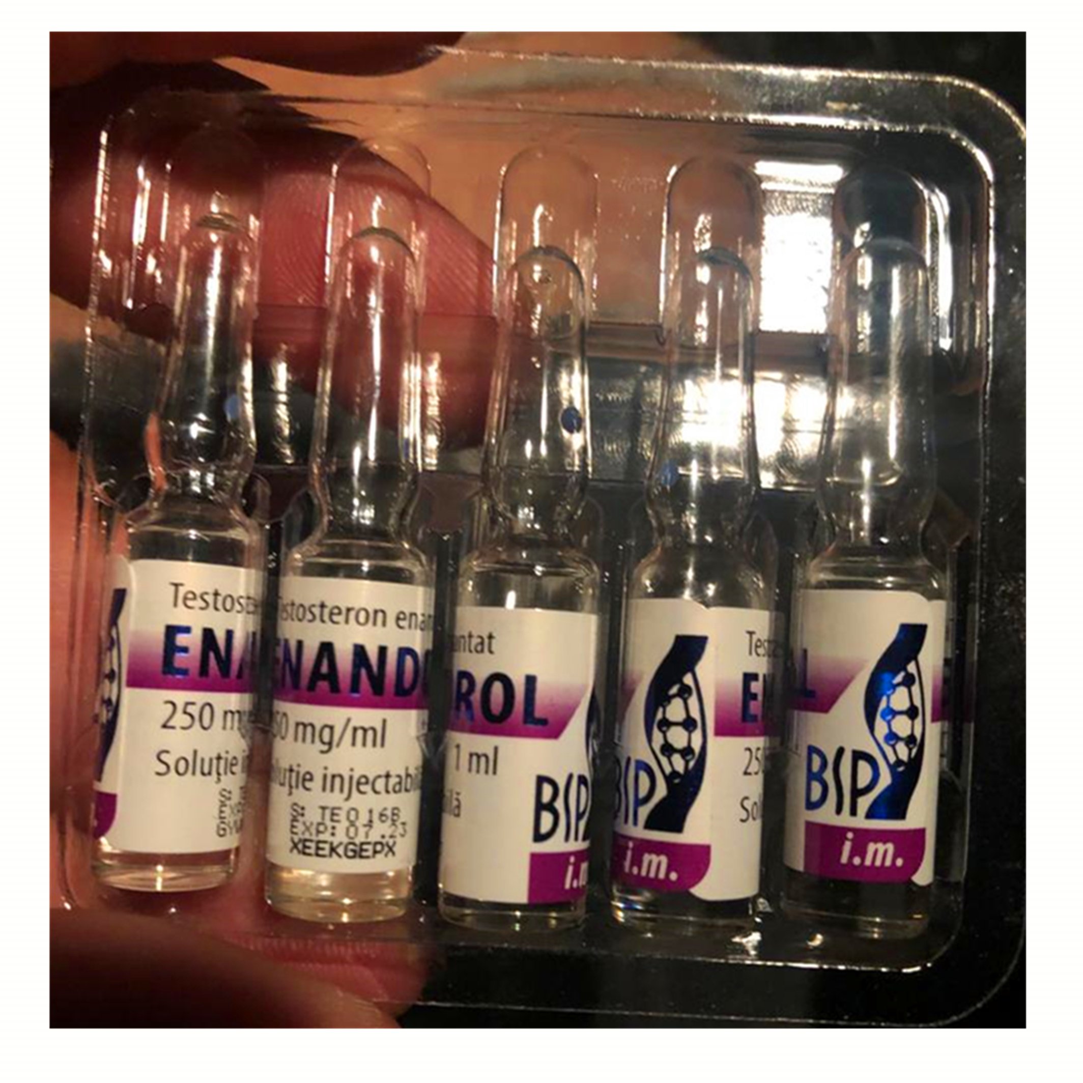 Custom Printing Pharma Lab 1ml Ampoule 5 Glass bottle Plastic Tray Packaging Box Label Set with Shrink Wrap Film Seal Sticker