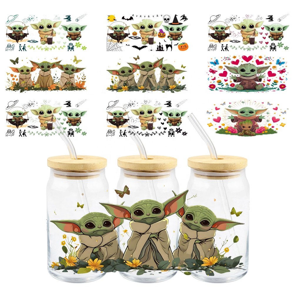 MIYA uv dtf wraps 16oz cartoon tumbler wraps uvdtf cup wraps of shadow character cups transfers stickers decals