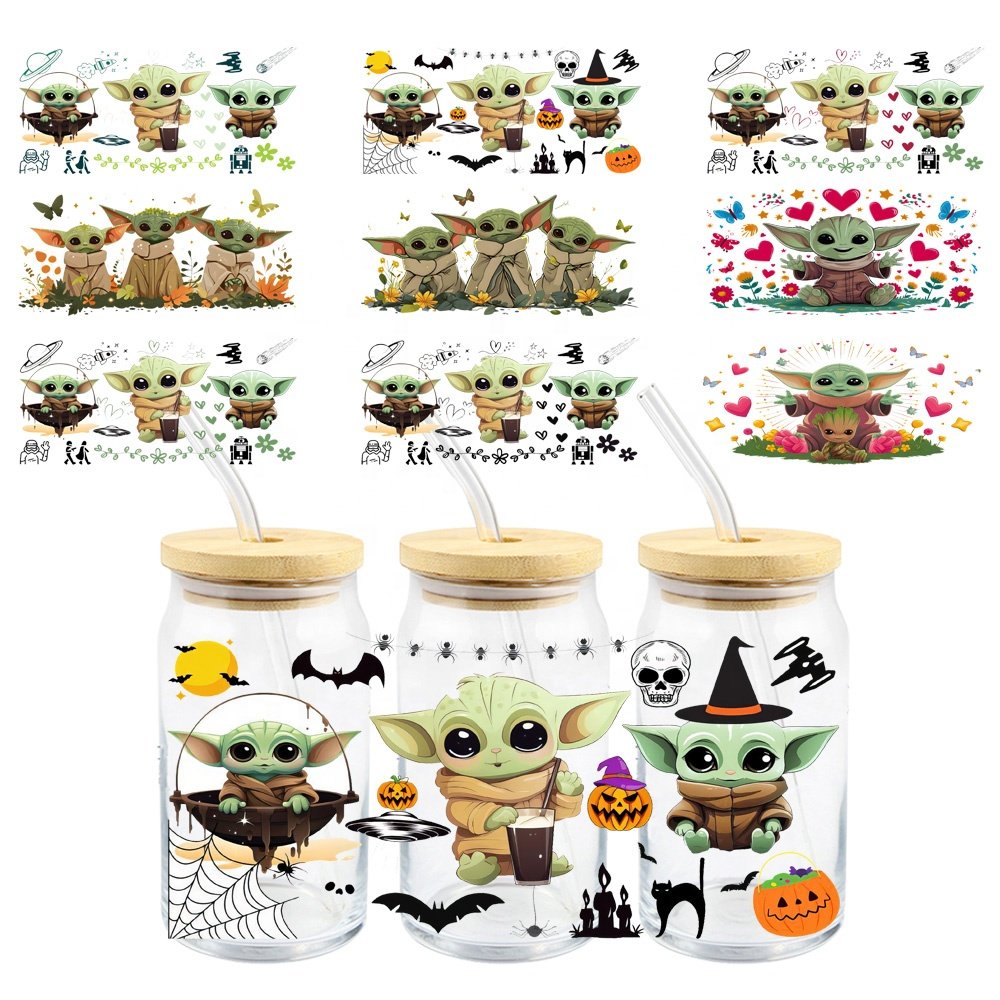 MIYA uv dtf wraps 16oz cartoon tumbler wraps uvdtf cup wraps of shadow character cups transfers stickers decals