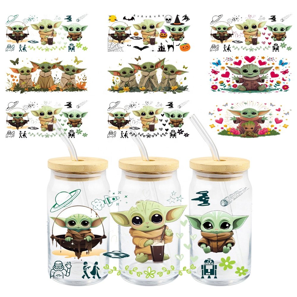 MIYA uv dtf wraps 16oz cartoon tumbler wraps uvdtf cup wraps of shadow character cups transfers stickers decals