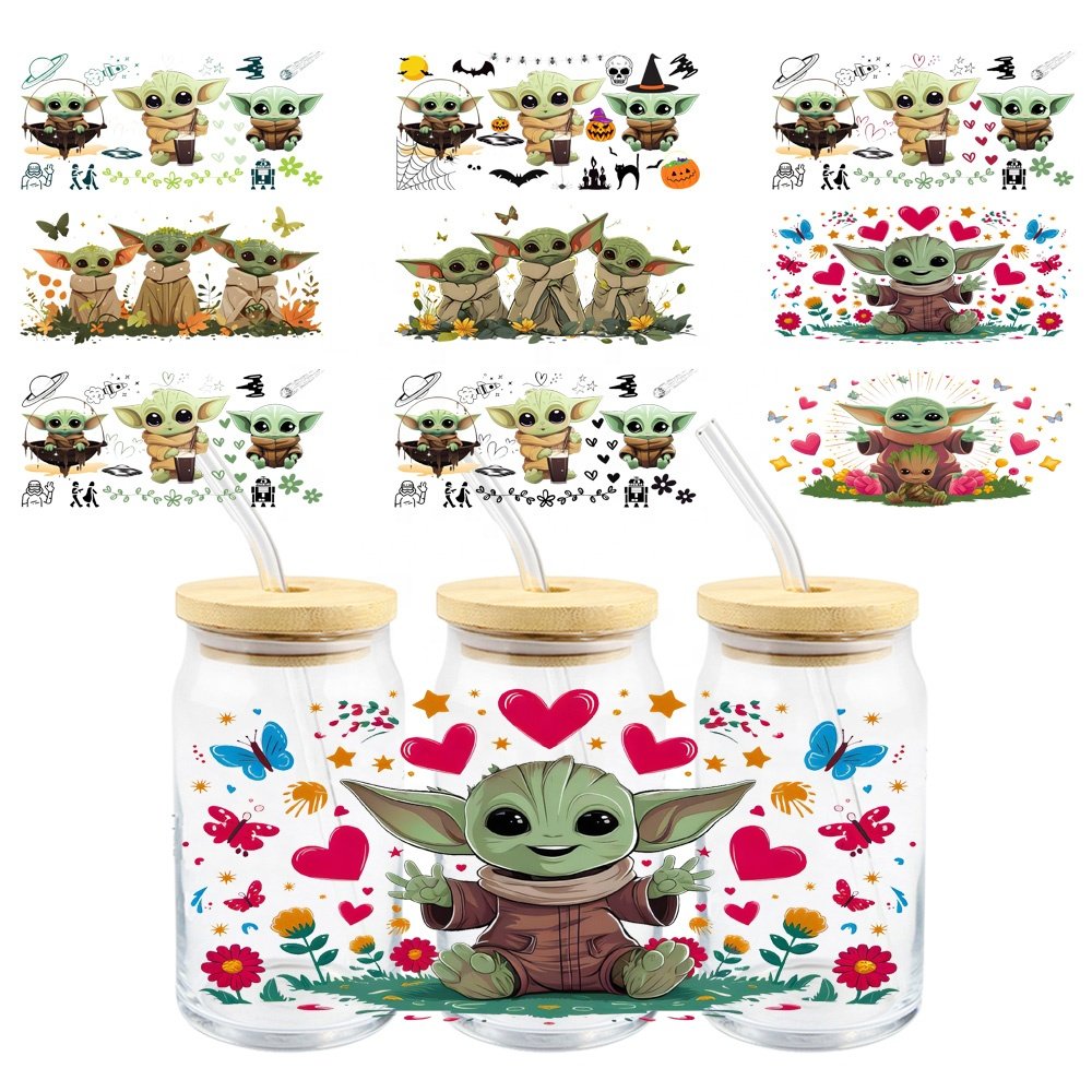 MIYA uv dtf wraps 16oz cartoon tumbler wraps uvdtf cup wraps of shadow character cups transfers stickers decals