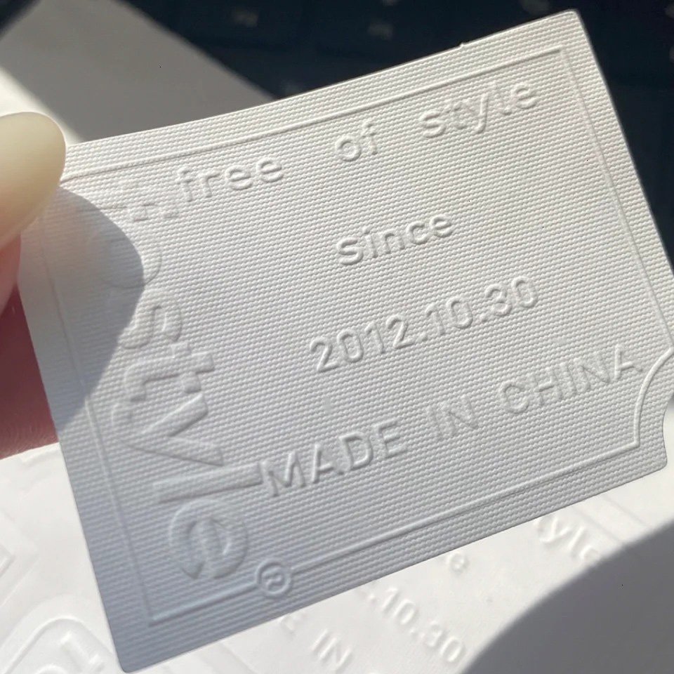 Wholesales embossed stickers custom logo luxury texture paper three-dimensional paper stickers self-adhesive labels