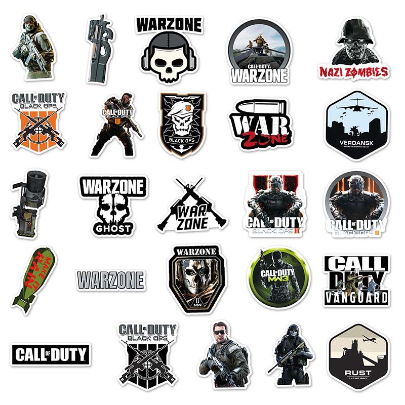50pcs Factory Direct Sales Decorative Laptop Skateboard Luggage Car Stickers Game Call Of Duty Sticker