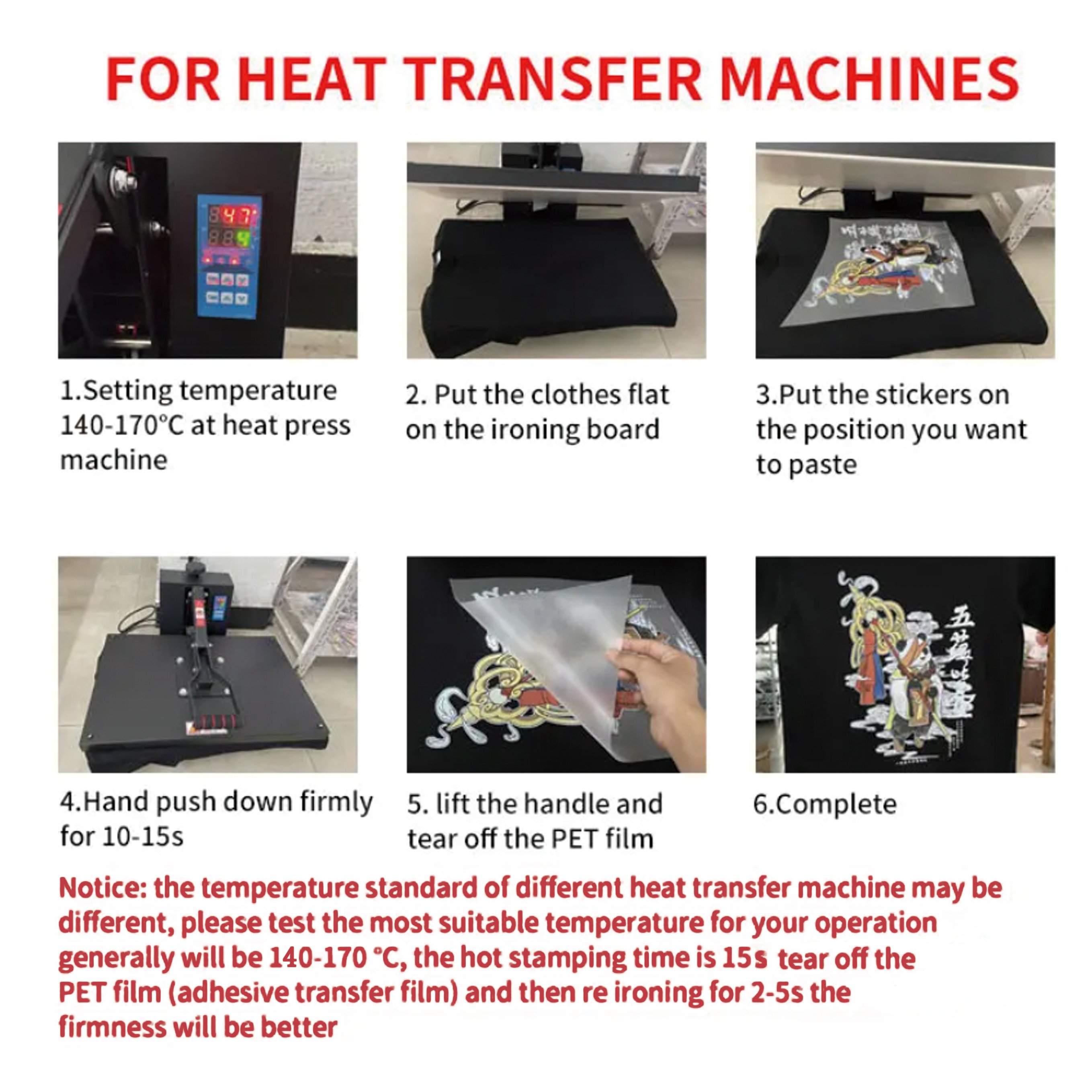 Custom DTF High Street Designs Iron on Sticker Transfer Printing Fabric Plastisol 3D Heat Transfers for T-Shirt Clothing