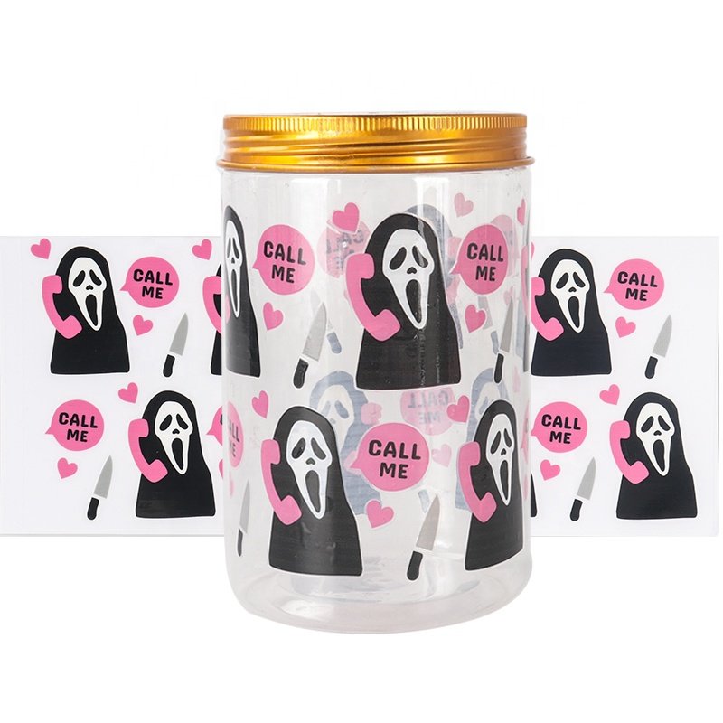 Custom printing popular 20 oz cold cup transfer label ready to peel stickers uv dtf cup wraps transfers sticker for cups