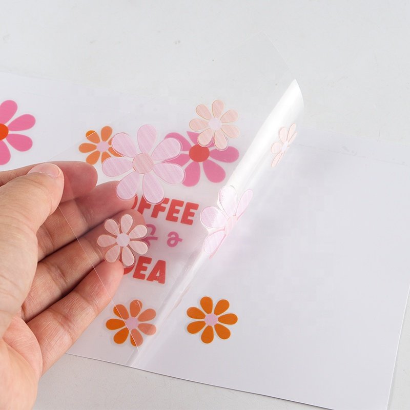 Custom printing popular 20 oz cold cup transfer label ready to peel stickers uv dtf cup wraps transfers sticker for cups