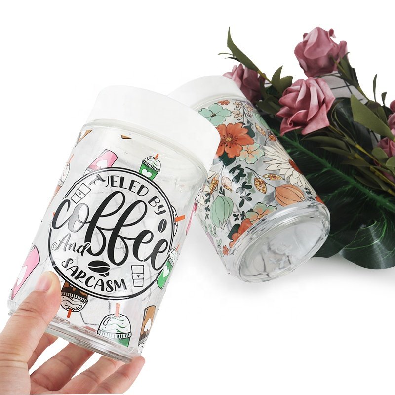 Custom printing popular 20 oz cold cup transfer label ready to peel stickers uv dtf cup wraps transfers sticker for cups