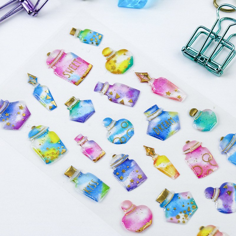 Cut Printable Dome 3D Clear Crystal Brushed Epoxy Resin Custom Logo Stickers Packaging Labels