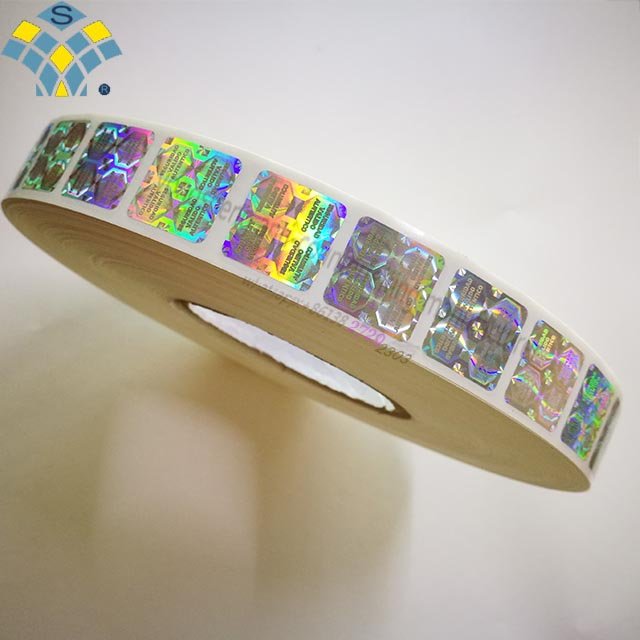 Gold hologram sticker security nano printing text laser hologram sticker