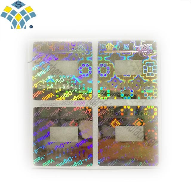 Gold hologram sticker security nano printing text laser hologram sticker