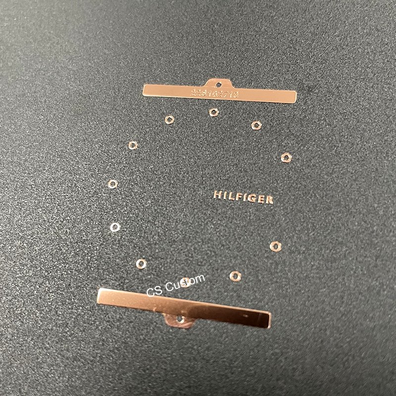 Self Adhesive Vinyl Customized Printing Clear Gold Foil Water Proof Plastic Stickers Transparent Logo Label for watch meter dial