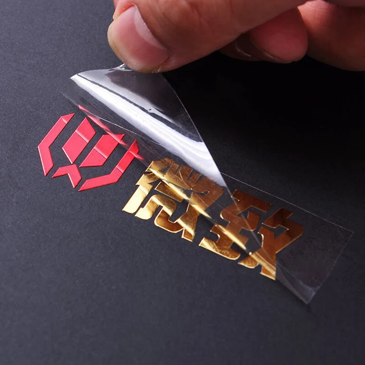 Wholesale Customized 3D Metal transfer Sticker Gold And Silver Logo UV Transfer Adhesive Personalised Label sticker for business