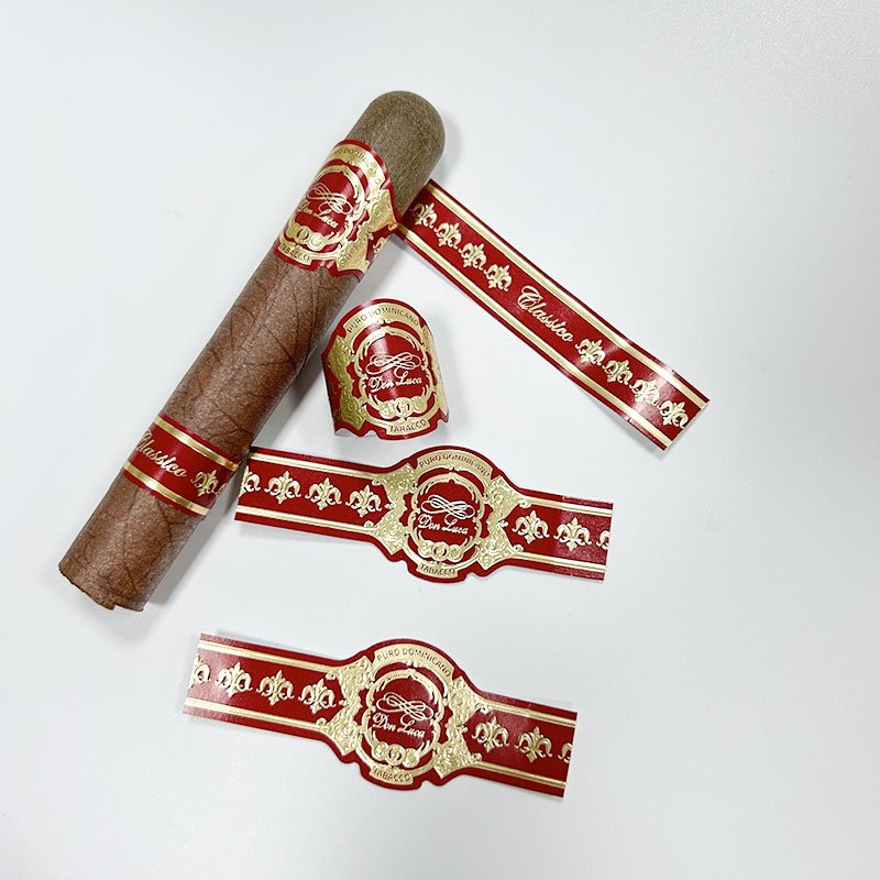Waterproof UV Printing Customizable Adhesive Sticker Glossy Surface Finish PET PVC PP BOPP Custom Cigar Label Band Logo Stickers
